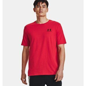 NWT Men's UA Sport style Left Chest Short Sleeve‎ Shirt Size M Color Red / Black
